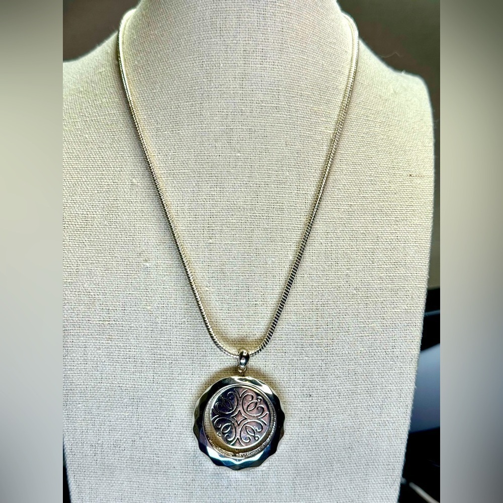 Brighton Plunder Pendant Silver‎ Tone Snake Chain Necklace 16” + 2” extension